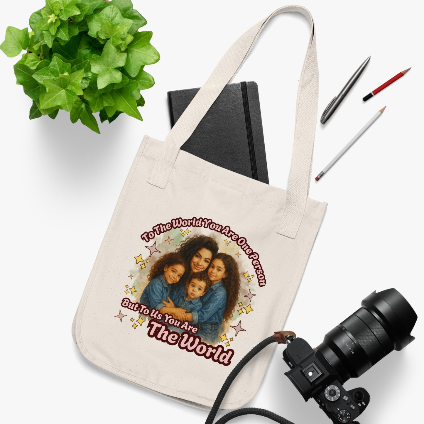 Personalizable Heartfelt Organic Canvas Tote Bag - Perfect for Moms, Family Gatherings, Eco-Friendly Days, Gifts, Shopping, and Everyday Use