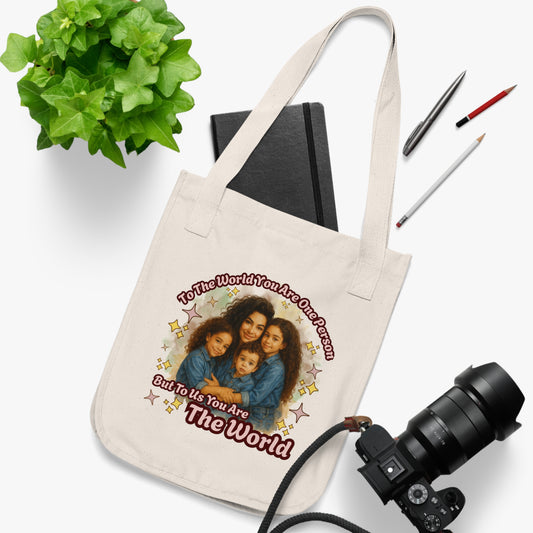 Personalizable Heartfelt Organic Canvas Tote Bag - Perfect for Moms, Family Gatherings, Eco-Friendly Days, Gifts, Shopping, and Everyday Use