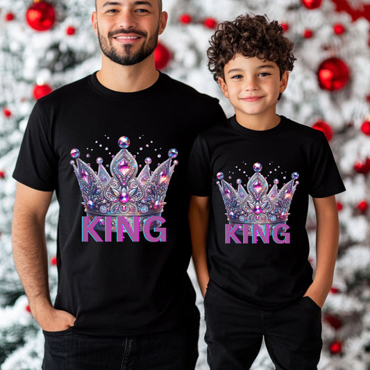 Crown King Tee, Unisex T-Shirt, Royalty Shirt, Gifts for Him, Birthday Celebration, Casual Wear, Trendy Apparel