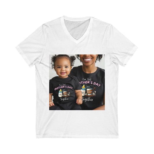 Personalizable Mother's Day Matching Tees for Mom and Baby, father and son , father and daughter,mother and son, Family V-Neck T-Shirts, Cute Gift for Mothers, Everyday Wear, Love & Bonding