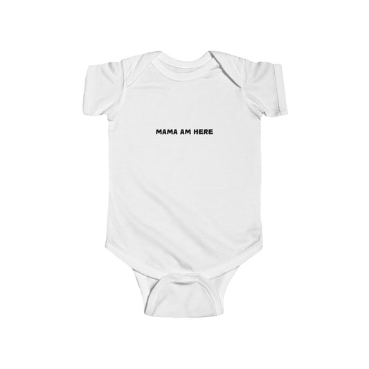 Cute Infant Bodysuit with 'MAMA AM HERE' Text, HELLO PAPA, Newborn Gift, Baby Shower Outfit, Comfortable Baby Wear, Adorable Baby Clothes