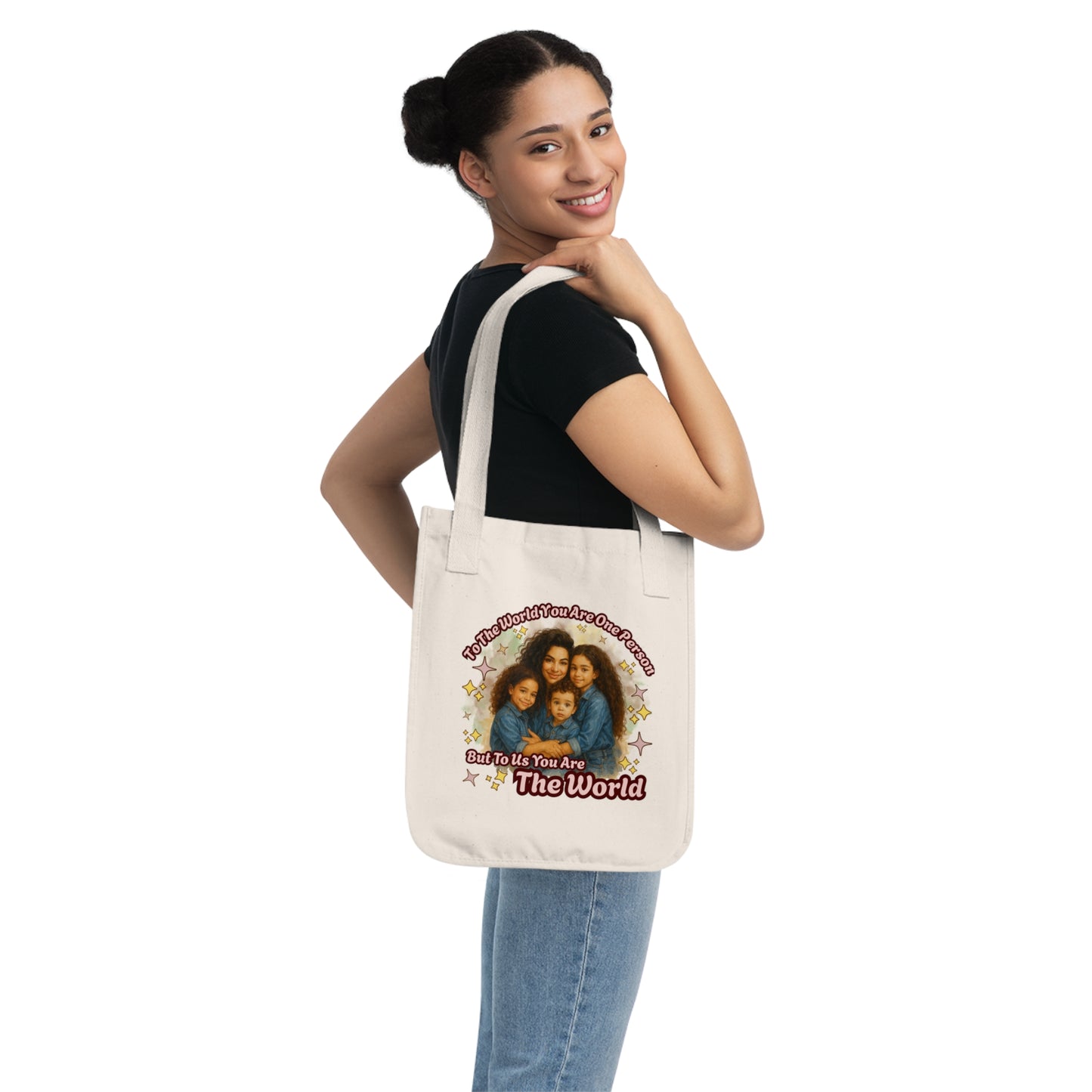 Personalizable Heartfelt Organic Canvas Tote Bag - Perfect for Moms, Family Gatherings, Eco-Friendly Days, Gifts, Shopping, and Everyday Use