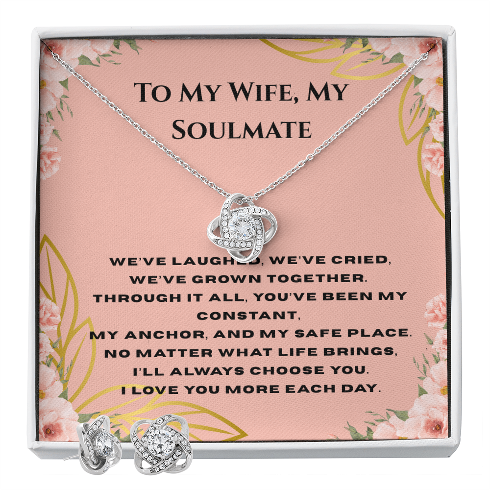 Love Knot Necklace & Earring Set