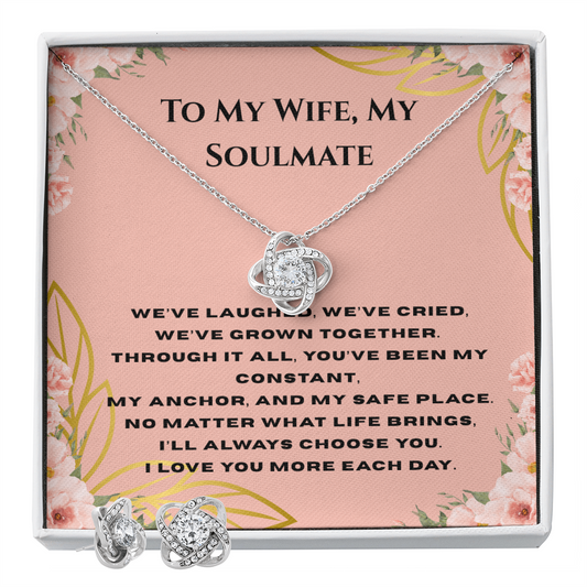Love Knot Necklace & Earring Set