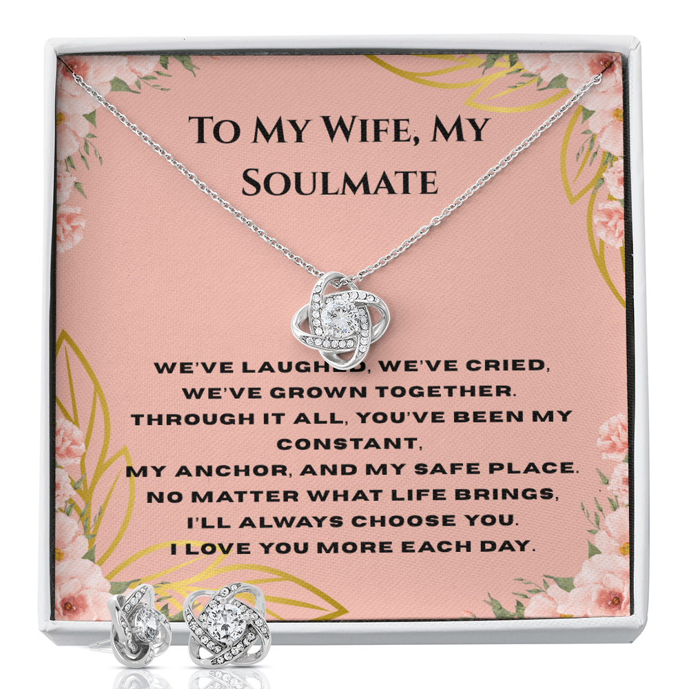 Love Knot Necklace & Earring Set