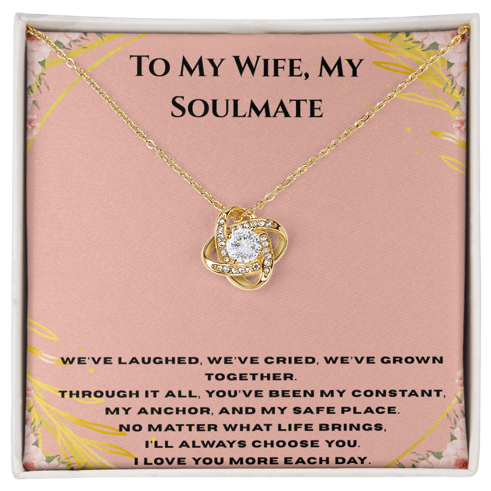 Love Knot Necklace (Yellow & White Gold  For Wife, soulmate, Gift For Wife, Shineon Jewelry, Anniversary Gift, B