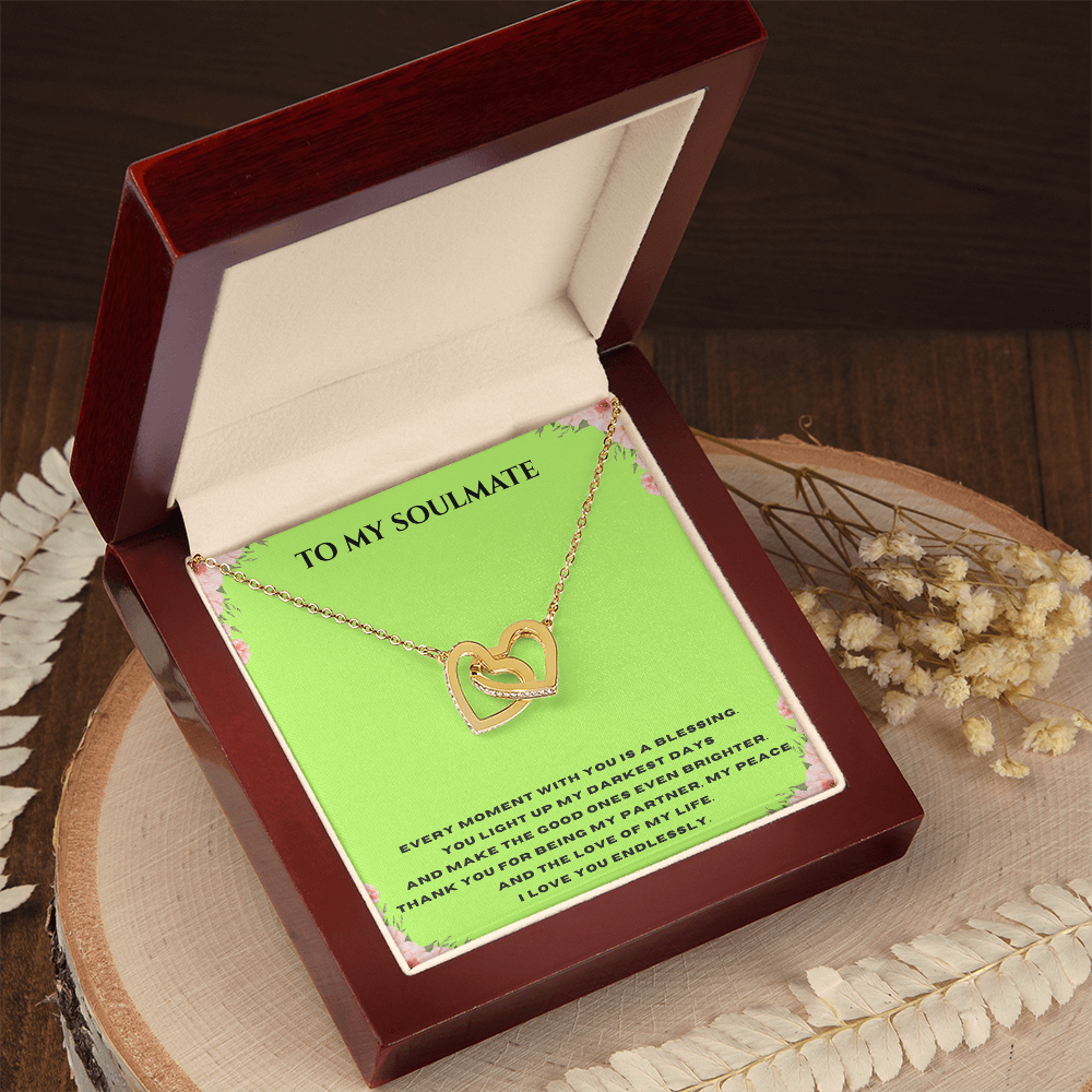 Interlocking Hearts Necklace (Yellow & White Gold Variants)