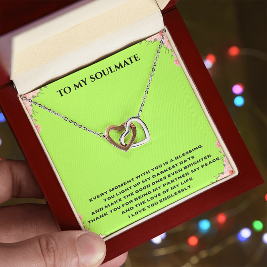 Interlocking Hearts Necklace (Yellow & White Gold Variants)