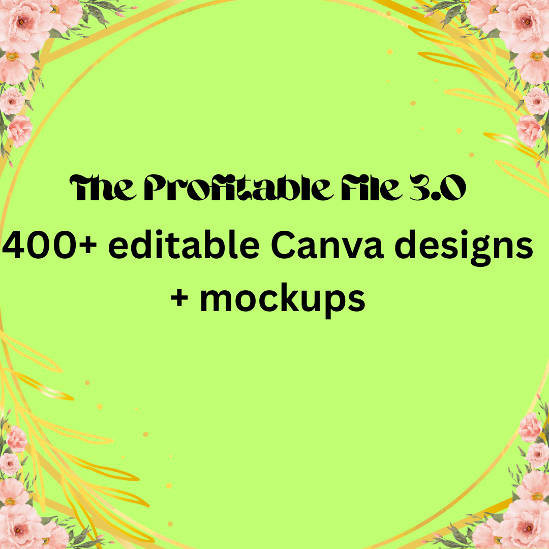 The Profitable File 3.0 400+ editable Canva designs + mockups