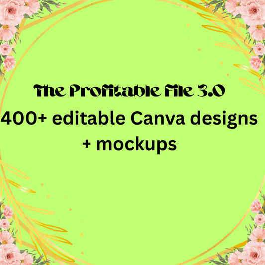 The Profitable File 3.0 400+ editable Canva designs + mockups